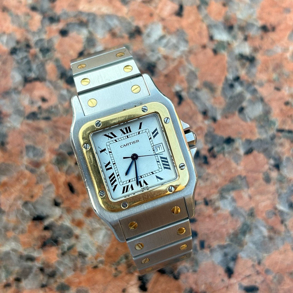 Cartier santos Carree 2961 Automatic two tone watch - Picture 7 of 15